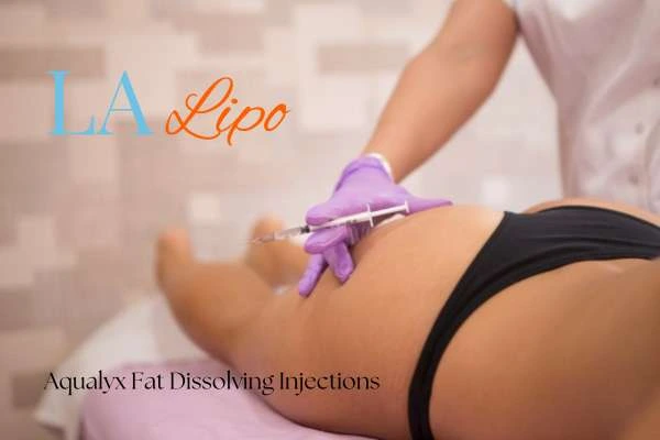 Woman having fat dissolving injections Havant on thighs