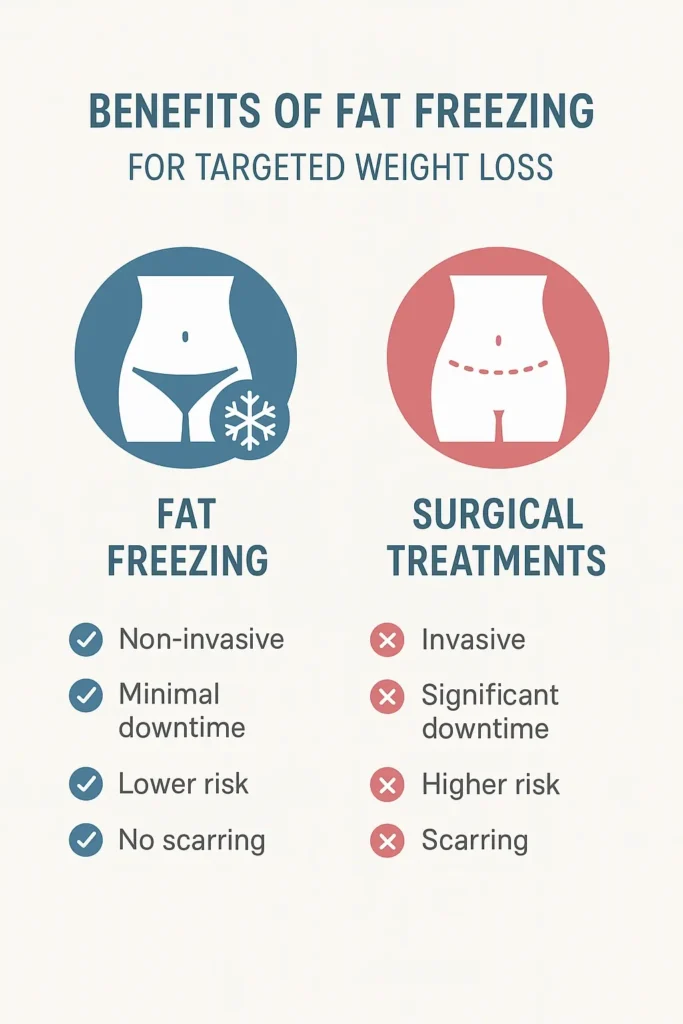 graphic showing the benefits of fat freezing Havant