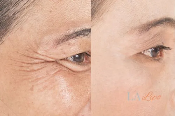 Before and after results of woman - HI-fu wrinkles reduction treatment Havant