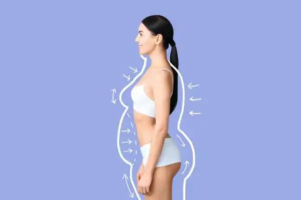 image of woman experiencing fat reduction treatment Havant