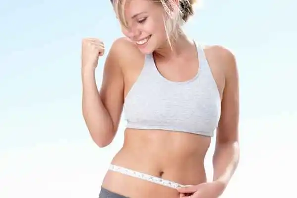 woman happy after fat reduction treatment Havant