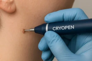 Person receiving skin tag removal Havant