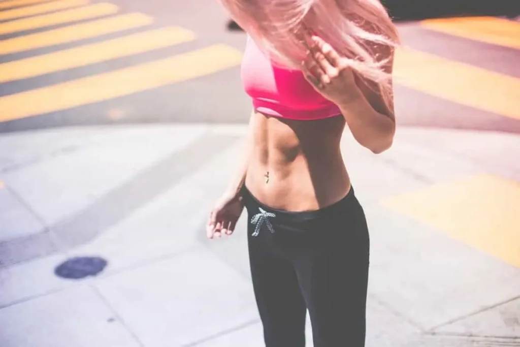 Woman with toned stomach after LA-EMS Body Sculpting Treatment Havant 